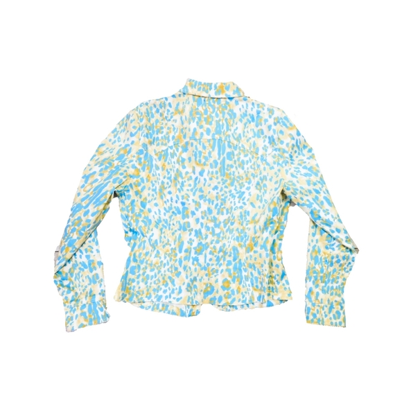 LAL LIVE A LITTLE SZ M BLUE MIX LEOPRD JEAN JACKET - Picture 4 of 4